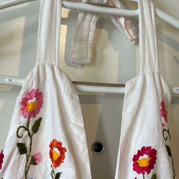 VINTAGE | Halter Mexican Vintage Cotton Gauze Embroidered Dress - Picture 2 of 16